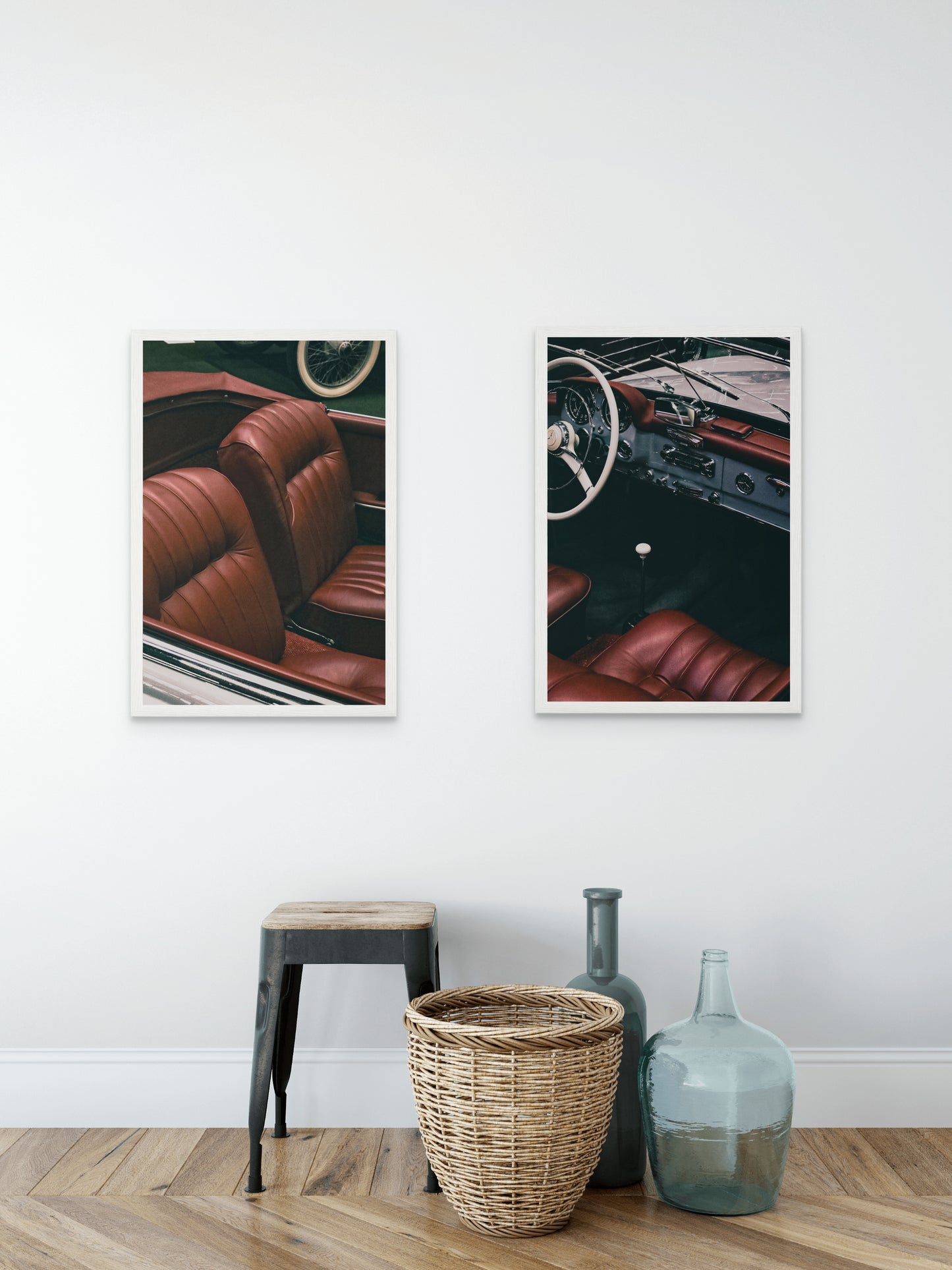 Leather Seats Wooden Framed Poster